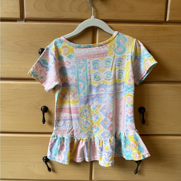 Vintage 90s Pastel Peplum Top Andover Togs Made in USA Size 6 kids girls - Picture 3 of 3